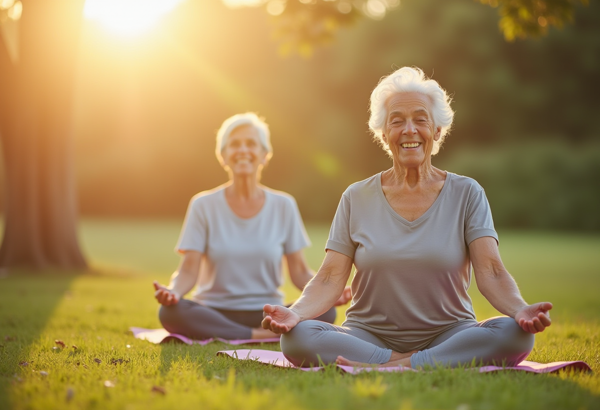 Медитація та дихальні практики для старших людей в природному середовищі